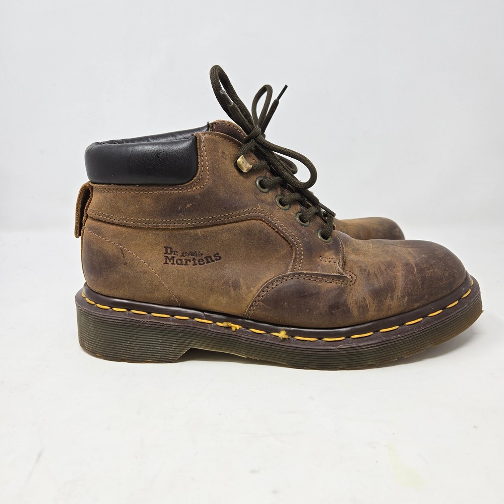 Dr Martens Womens‎ Brown Leather Lace Up Ankle Boots Made In England Estimated 6